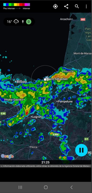 Rain Alarm app tiempo